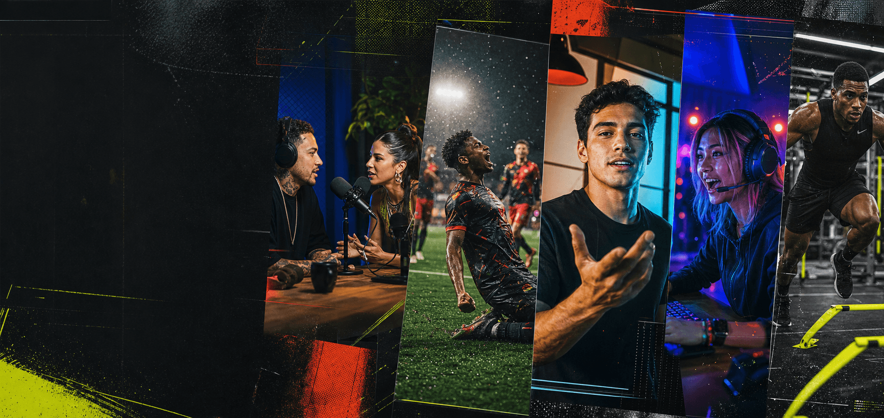 Creators, podcast, futebol, gaming e fitness